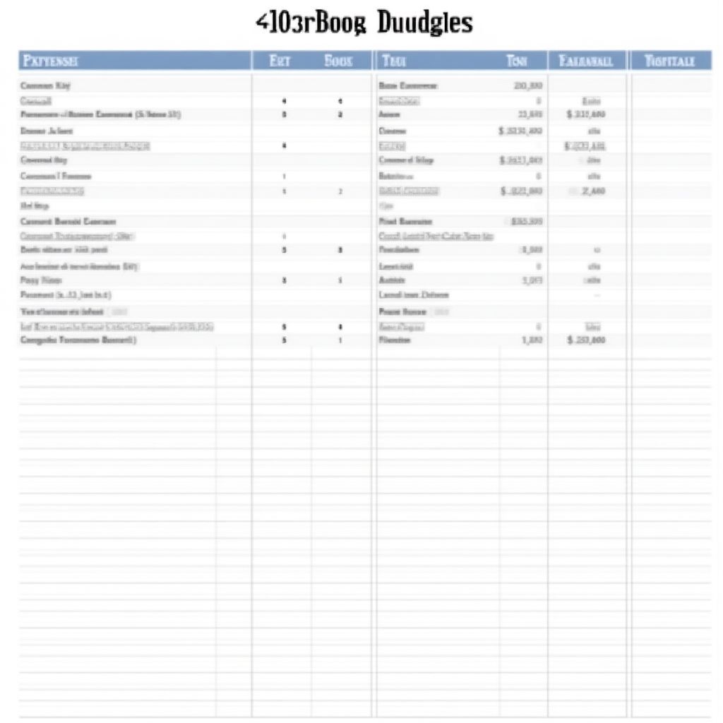 Budget worksheet template
